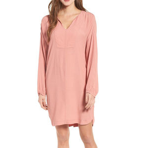Madewell Du Jour 3/4 Sleeve Tunic Dress Pink NWT